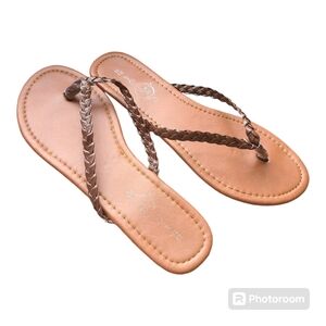Braided flip flops brown 7/8 sole mates brown braided sandals 7/8 cute flip flop